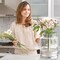 Clear Vases for Centerpieces, 9 Inch Large Glass Vase for Bouquet, Glasses Home Decor Modern Jarrones Decorativos for Wedding Living Room Dining Table Office